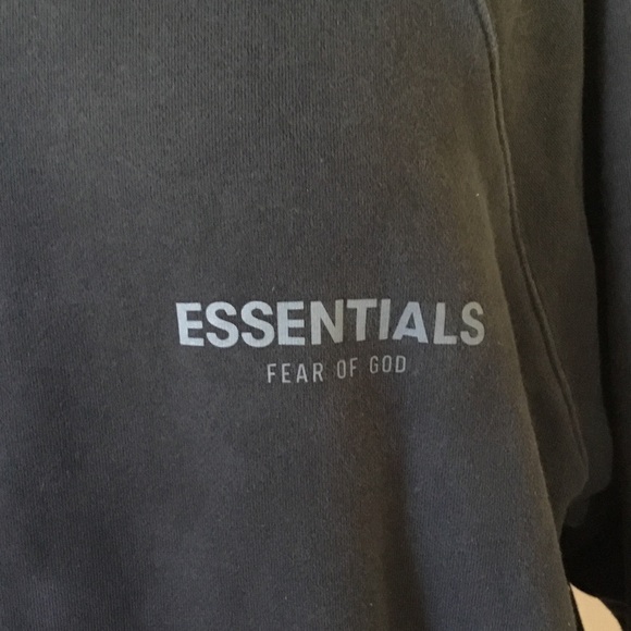 ESSENTIALS Fear of God Black Hooded Sweatshirt - Picture 4 of 11